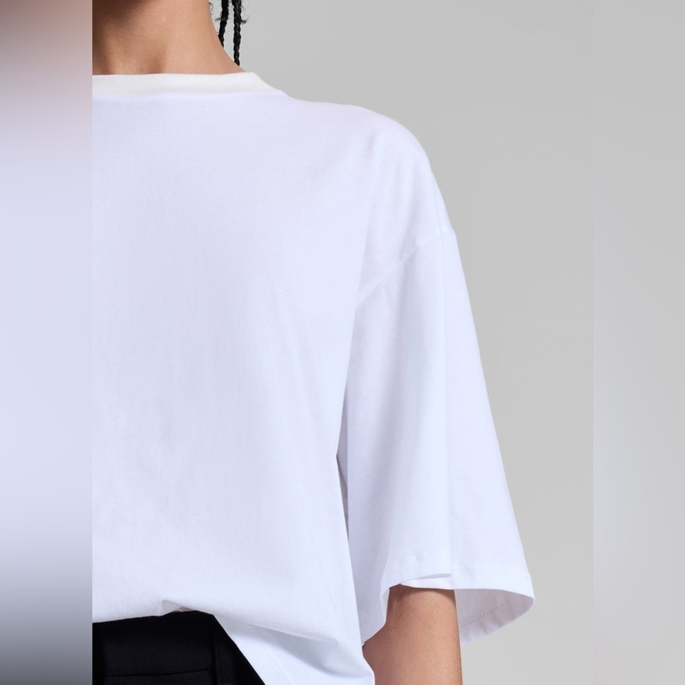 NWT A.L.C. Albie Cotton Jersey White Tee Size S $145 - Picture 5 of 10